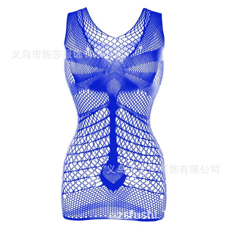 Sex Underwear New Hollow Mesh Transparent One-piece Pajamas Nylon Fine Woven Jacquard