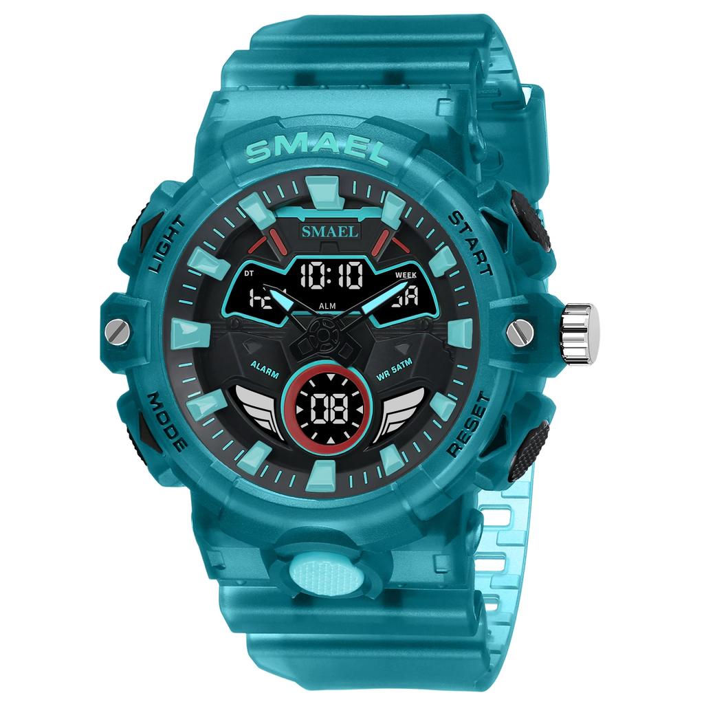 SMAEL 8085 Sports Night Light Waterproof Men's Electronic Watch Cool Dual Display Multi Functional Outdoor