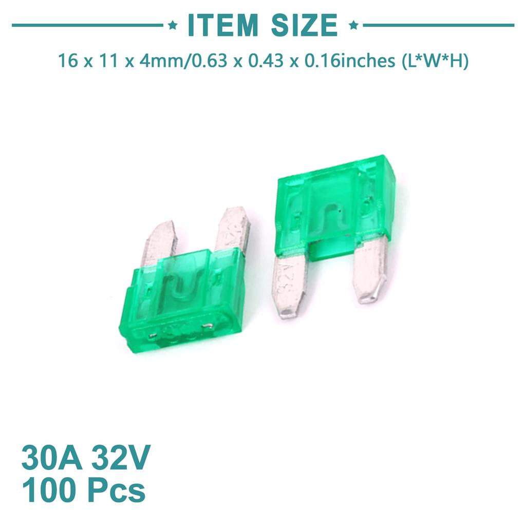 ACROPIX 100pcs Fuse Car Truck SUV 30A Green