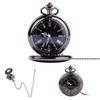 Vintage Roman Numerals Pocket Watch with Chain Hollow Case Steampunk Quartz Fob Watch