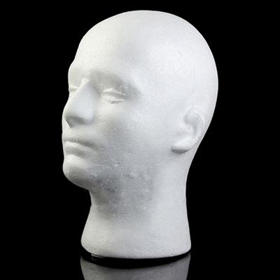 Svart Skummannequin Hårhuvud Manlig Flockad Huvudmodell Glasögon Hörlurar Peruk Displayställ Verktyg Mannequin Frisör Sminkverktyg
