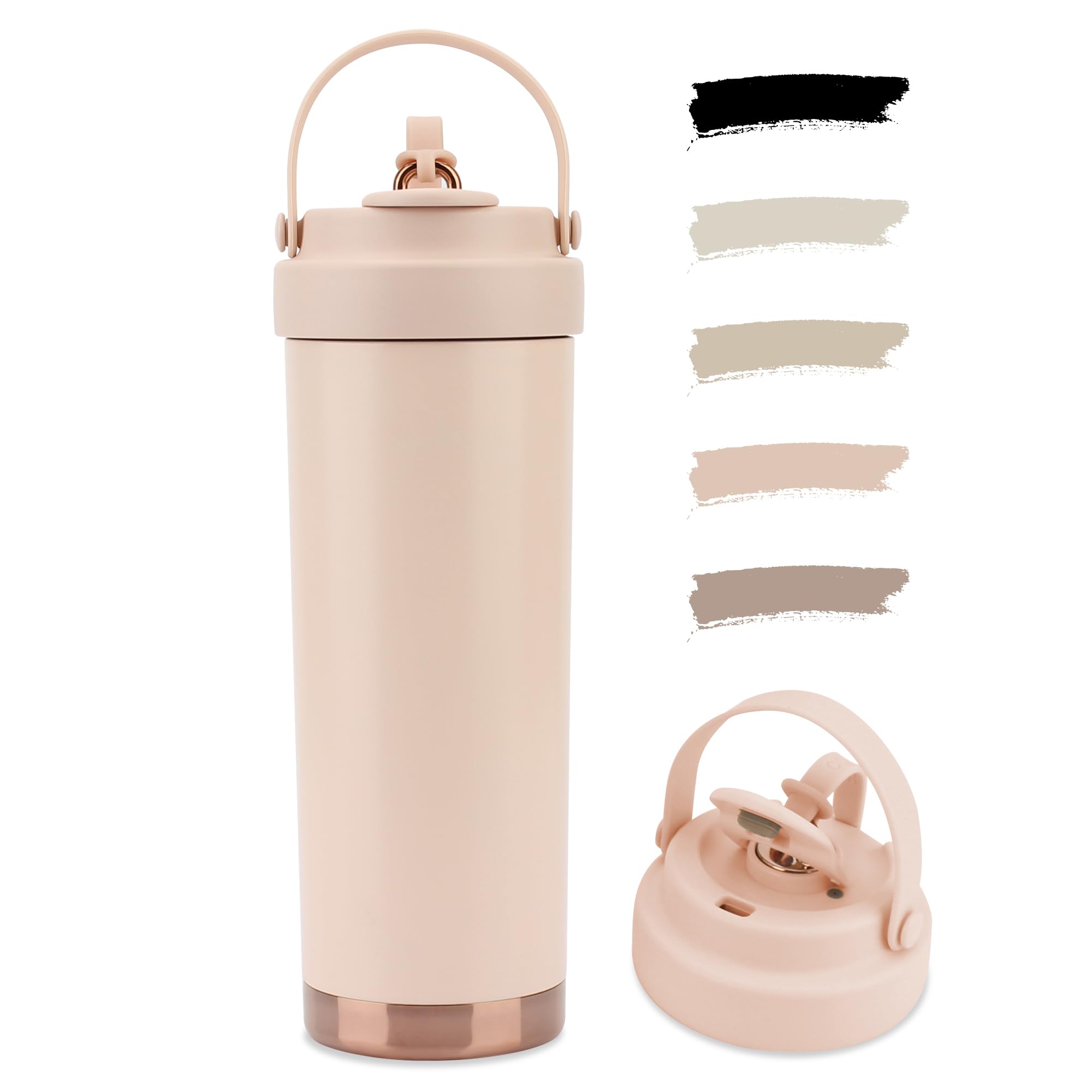 

SKIASE Тамблер с керамическим покрытием для воды с прямым контактом из нержавеющей стали для холодных и горячих напитков, легко популярный для и розовой соломинкой, розовый