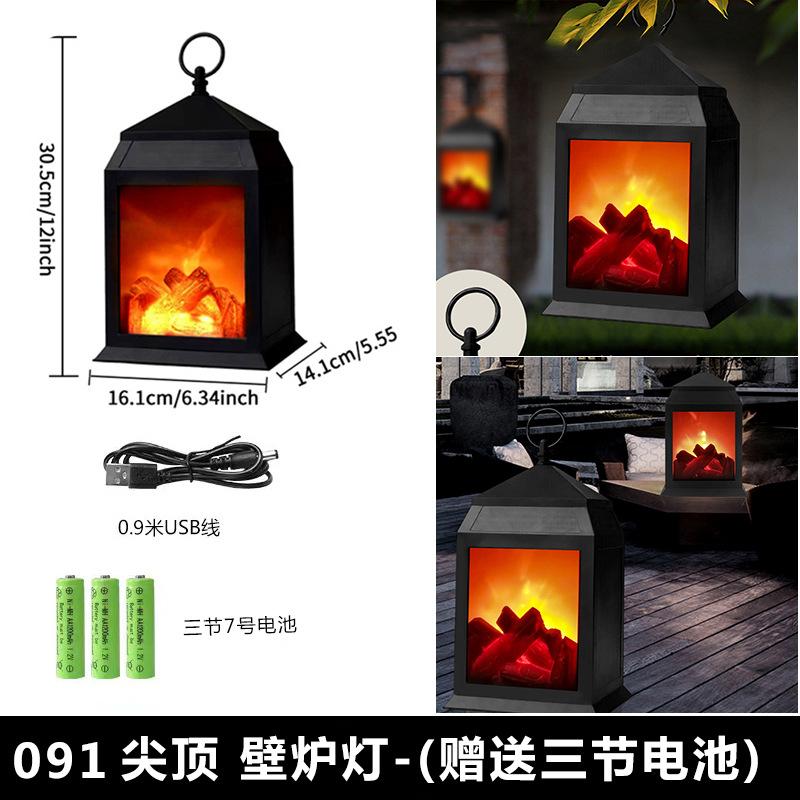 Fireplace Lamp Simulation, Decorative Night Light, LED Home Ornaments for Retro Atmosphere and Cozy Lighting