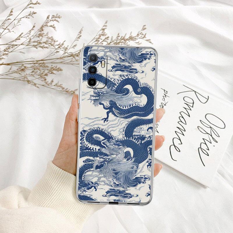 IK23 Chinese Dragon Transparent Phone Case for Motorola Moto G40 G04 G05 One Ace Action  Fusion + Plus Hyper Macro Vision Zoom