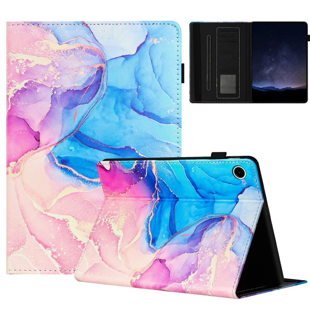 For Samsung Galaxy Tab A9 Case Marble Pattern Leather Stand Protective Cover with Auto Sleep/Wake
