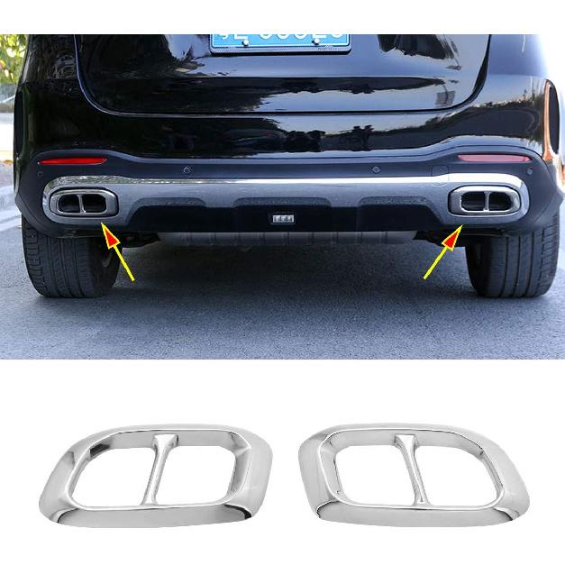 YIWANG Stainless Steel Exhaust Muffler Tail Tip Pipe Trim Cap Cover Frame 2Pcs For Mercedes Benz GLE GLC GLS W167 X253 X167 2019 2020 Auto