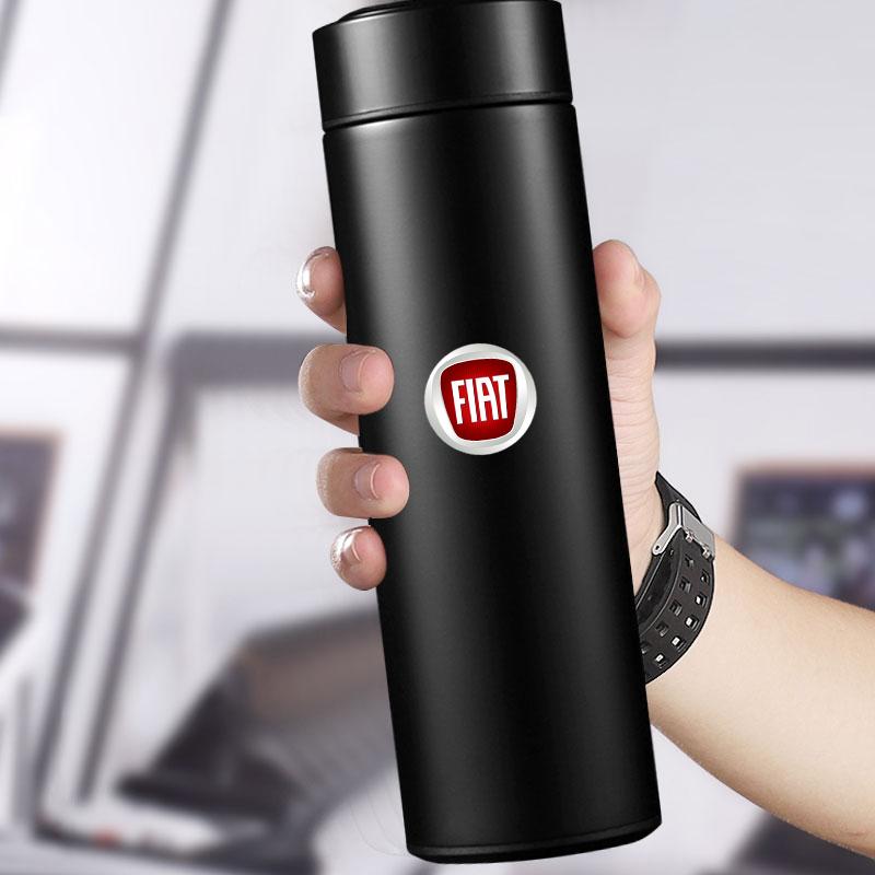 Car Smart Thermos Bottle with Temperature Display Coffee Cup for Fiat Abbas 500 Punto 124 125 500 Bravo Stilo Panda Abarth Tipo Viaggio