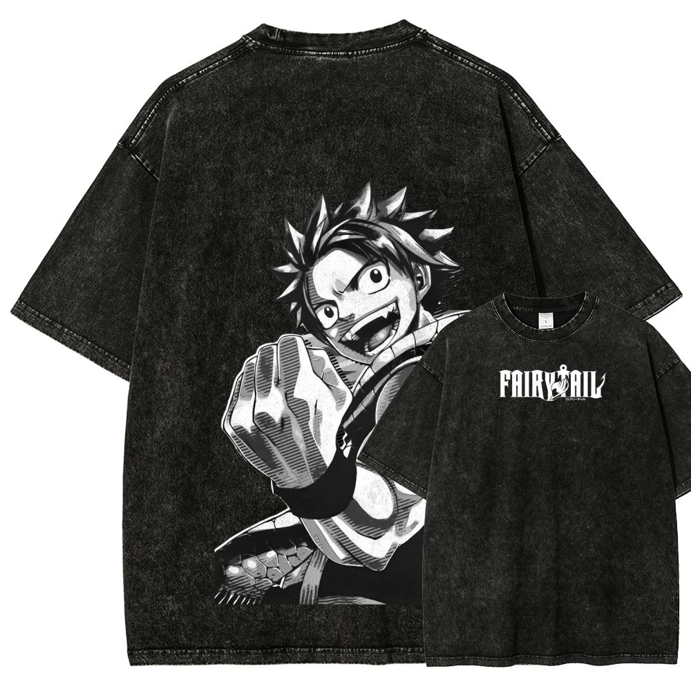 

Hot Anime Fairy Tail Anime Lover Washed Tshirt Unisex Oversized Suitable for all seasons personality Clothes Couples Breathable M