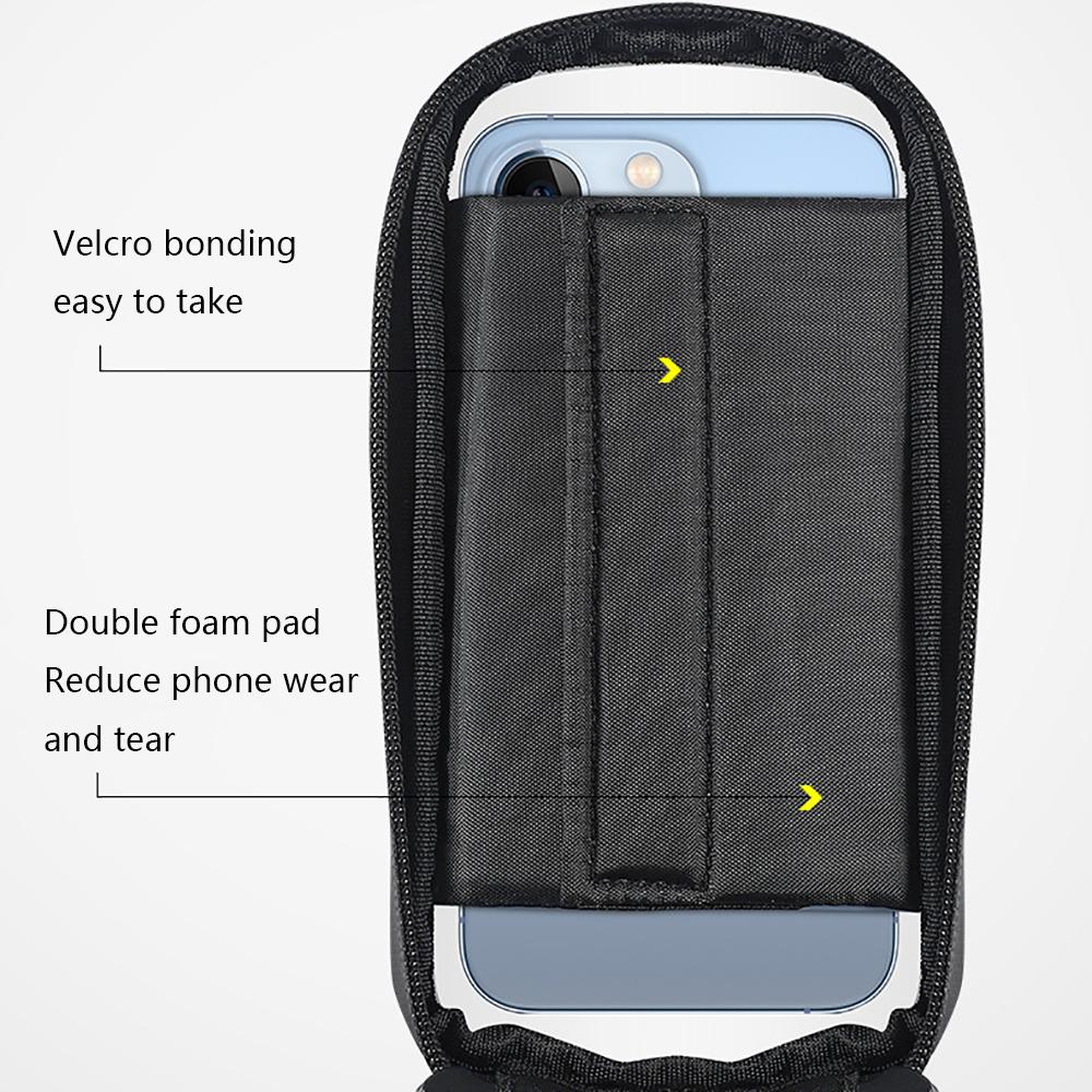 Bicycle Top Tube Front Frame Bag Waterproof Hard Shell Bag 7'' TPU Touch Screen