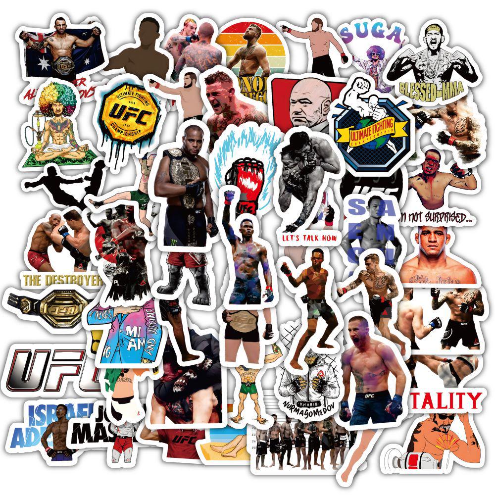 60 Wasserdichte Cartoon UFC Boxaufkleber für Handyhüllen, Gepäck, Helme und Notizbücher