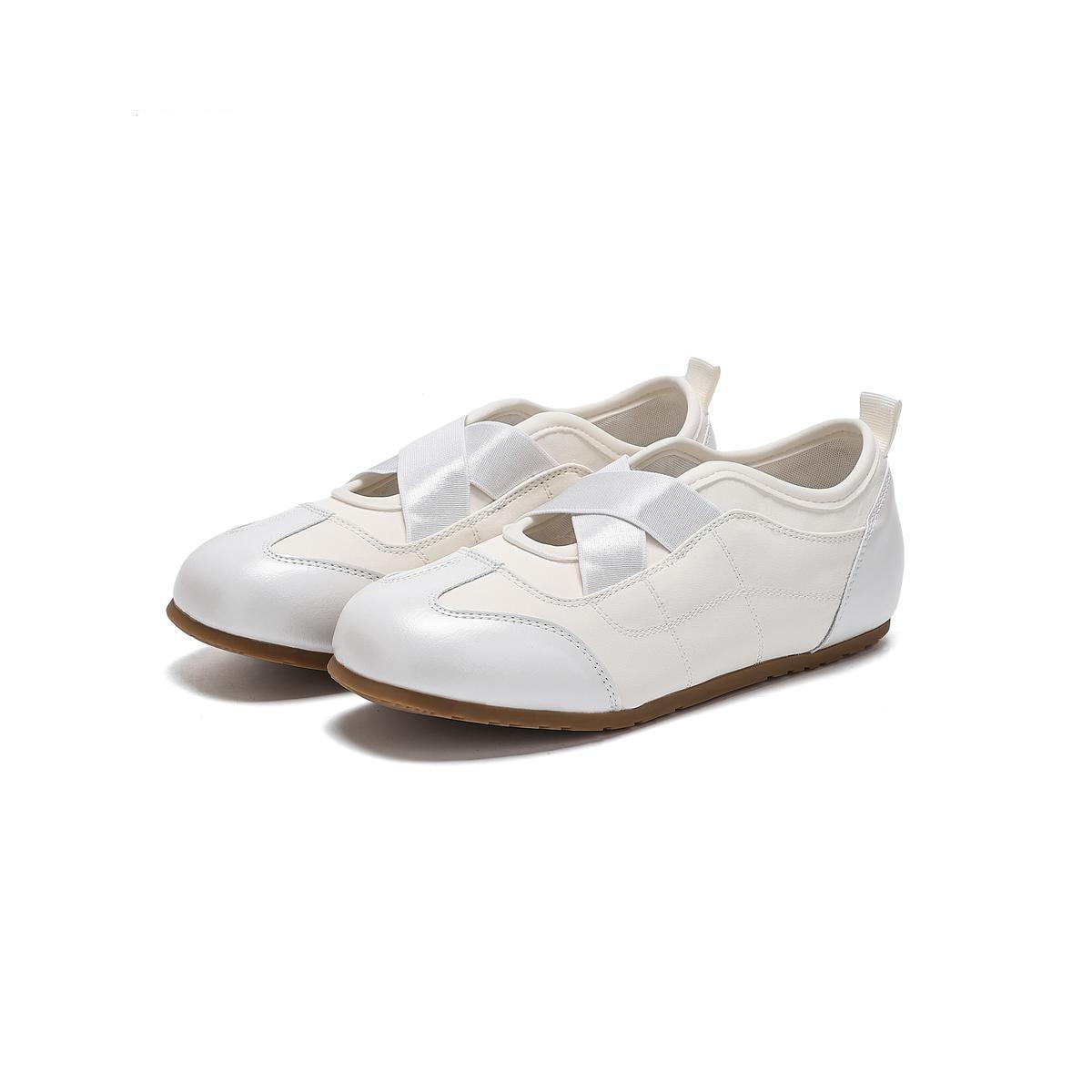 

French inner height increase shallow mouth flat sole shoes women s autumn casual versatile breathable sports shoes ballet Mary Jane shoes 35