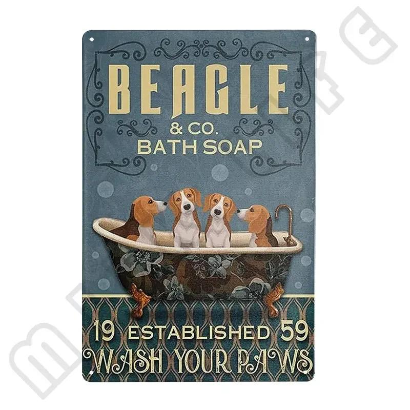 

Металлическая жестяная табличка с изображением собаки бигль, ретро-арт для ванной, туалета, кухни, милый дом, магазин, зоомагазин, фермерский дом, украшение комнаты дома 20X30CM