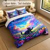 Floral Garden Theme Personalized 3Pcs Bedding Set Custom Text & Name 1 Sheet 2 Pillowcases Household Bedding 1pc