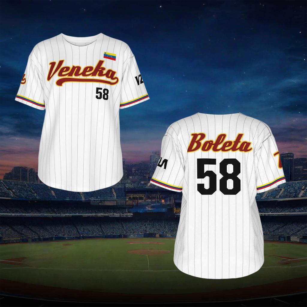 Veneka 58 Baseball Venezuela Libre, Abbinamento Famiglia, Maglia da Baseball Venezuela, Maglietta Venezuela, Maglietta Baseball, Top Traspirante Comodo Morbido