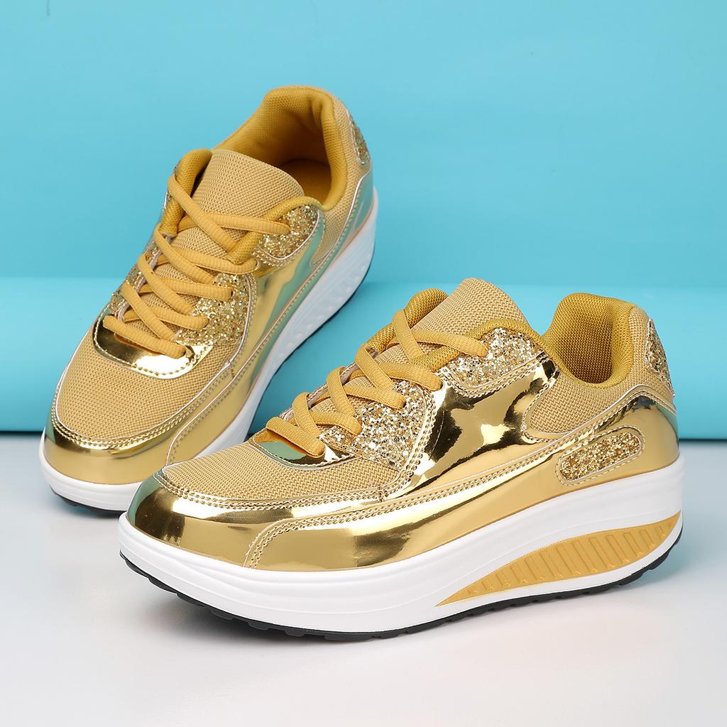 Thick-Soled Wedge-Heeled  New Rocking Shoes For Women, Platform Shoes, Casual Non-Slip Shoes For Women