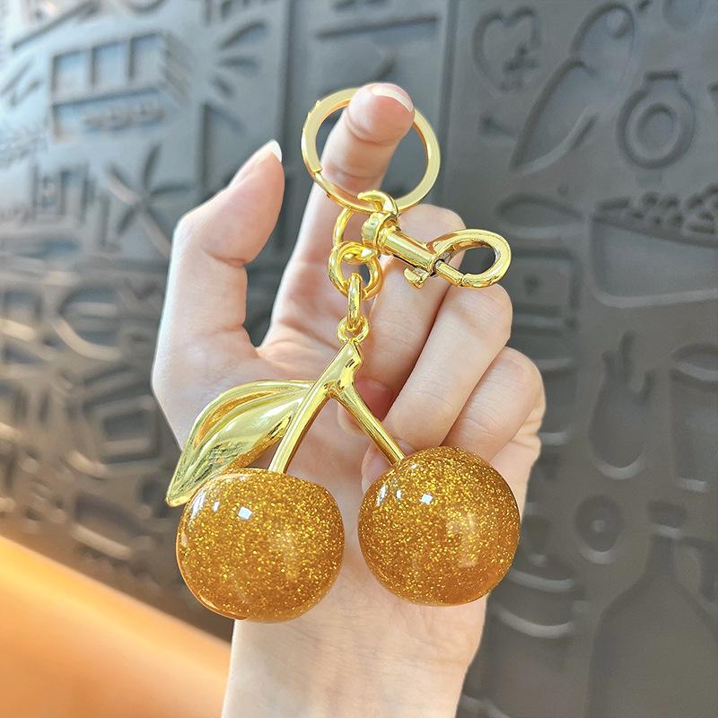 Брелок-подвеска для сумки «Вишня с блестками» - Модный аксессуар и маленький подарок