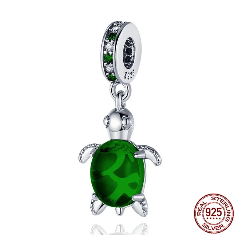 Copper Blue Zircon Star Sea Turtle Shape Twelve Color Charm Beads Fit Original Bracelet For Women Pendant Diy Jewelry Gift