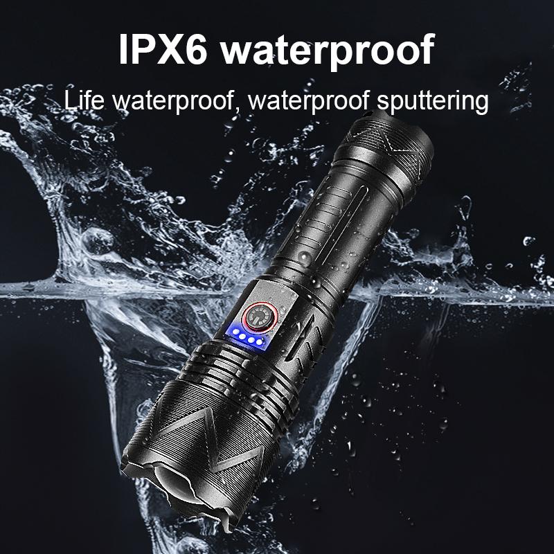 High Powerful Flashlight Super Bright XHP70 Flashlight Zoomable Torch Outdoor Camping Lantern