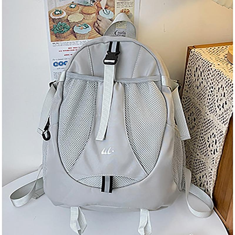Эстетичный рюкзак в стиле Y2K Уличная мода Повседневная женская сумка Корейский стиль Ретро-рюкзак со светоотражающей полосой Студенческий рюкзак серый 2590₽