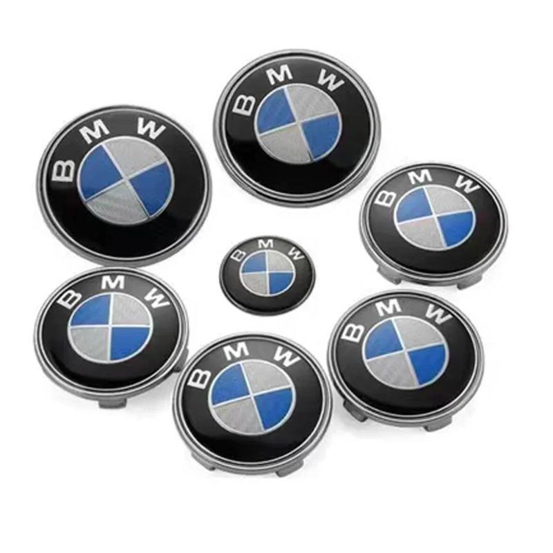 7 Stück Auto Frontemblem Heckemblem Radnabenkappe Aufkleber für bmw E46 E90 E60 F10 F11 F20 F30 F34 F01 G20 G21 G31 G38 X1 X3 X5 X7