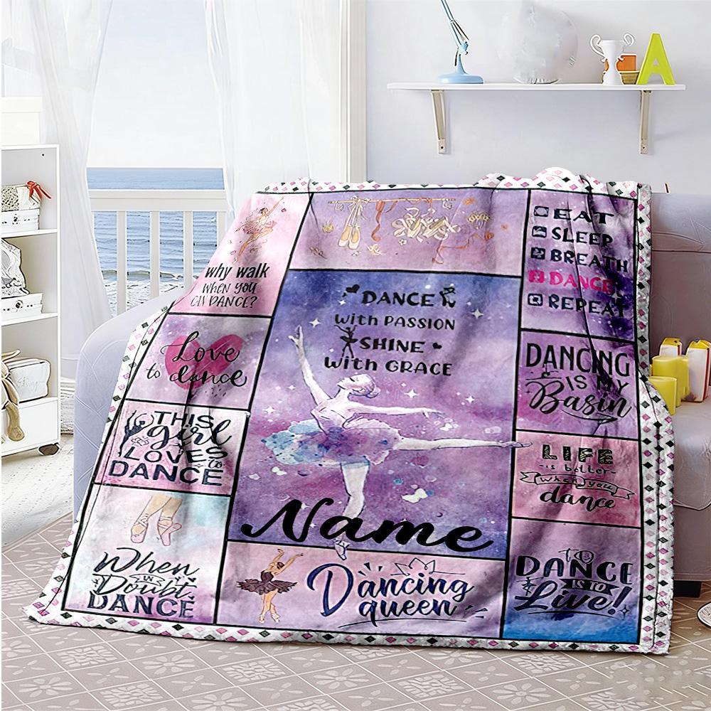 Dancer11 Customize Your Name Blanket Multi-purpose Personalized Blanket Soft & Cozy Great for Couch Livingroom Bed Nap All-Season Use