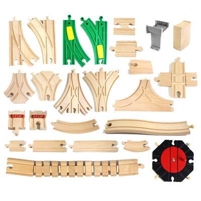 All Kinds Wooden Track Railway Toys Beech Wooden Train Track Accessories Fit for Brand Tracks Educational Toys for Children