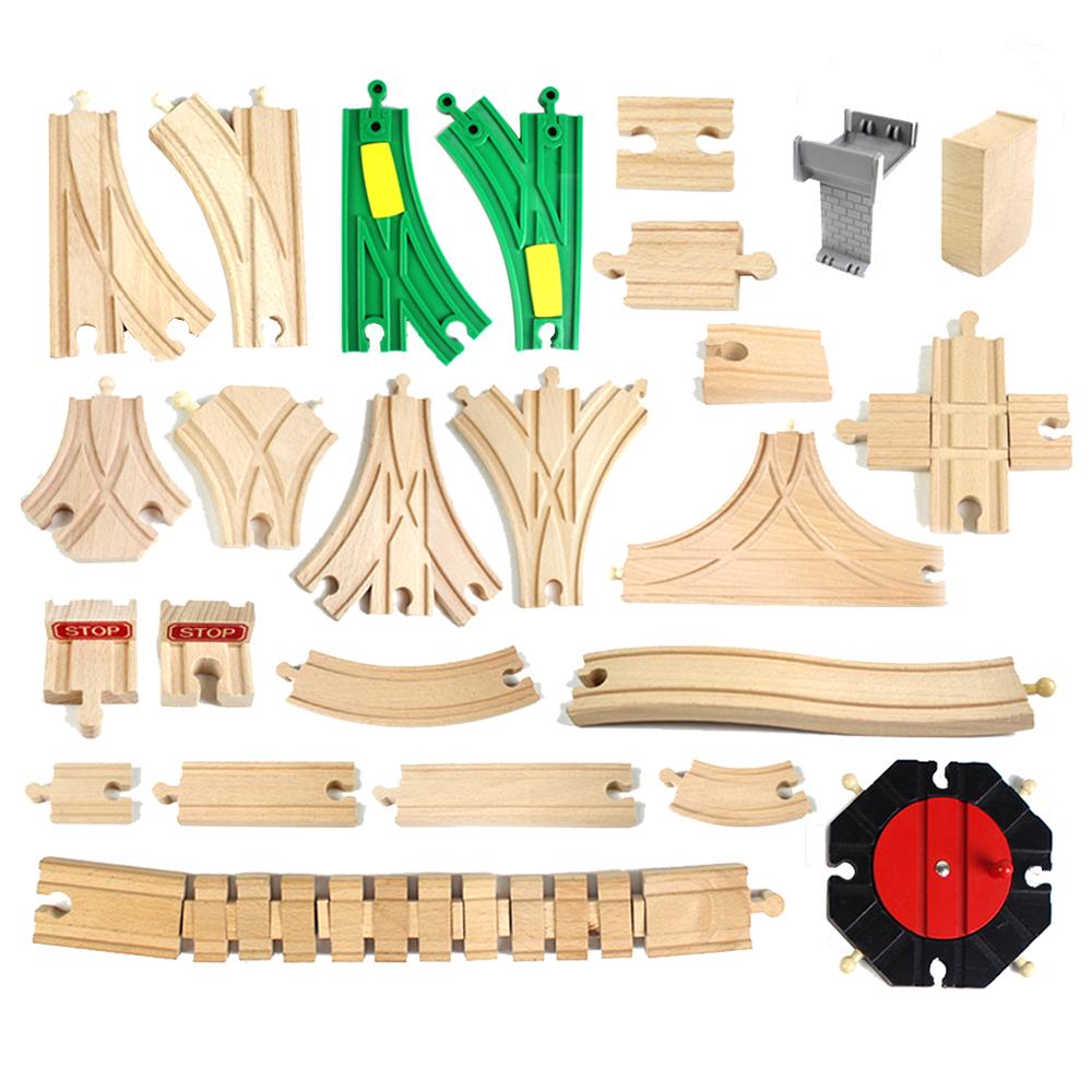 Tutti i Tipi di Giocattoli per Ferrovie su Binari di Legno Accessori per Binari del Treno in Legno di Faggio adatti per Binari di Marca Giocattoli Educativi per Bambini