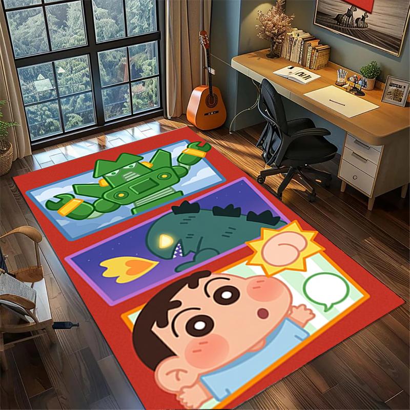Bedroom Decor Crayon Shin-chan Large Area Non Slip Washable Rug Gamer Room Floor Mat