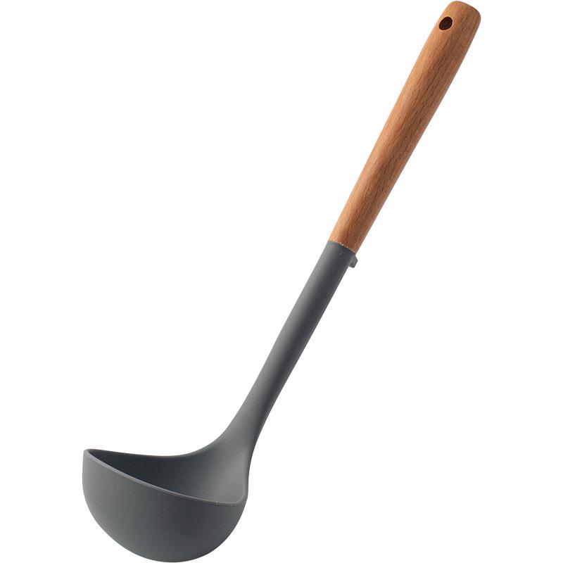 Food-Grade Silicone Cooking Tools: Stirring Spatula & Soup Ladle Set