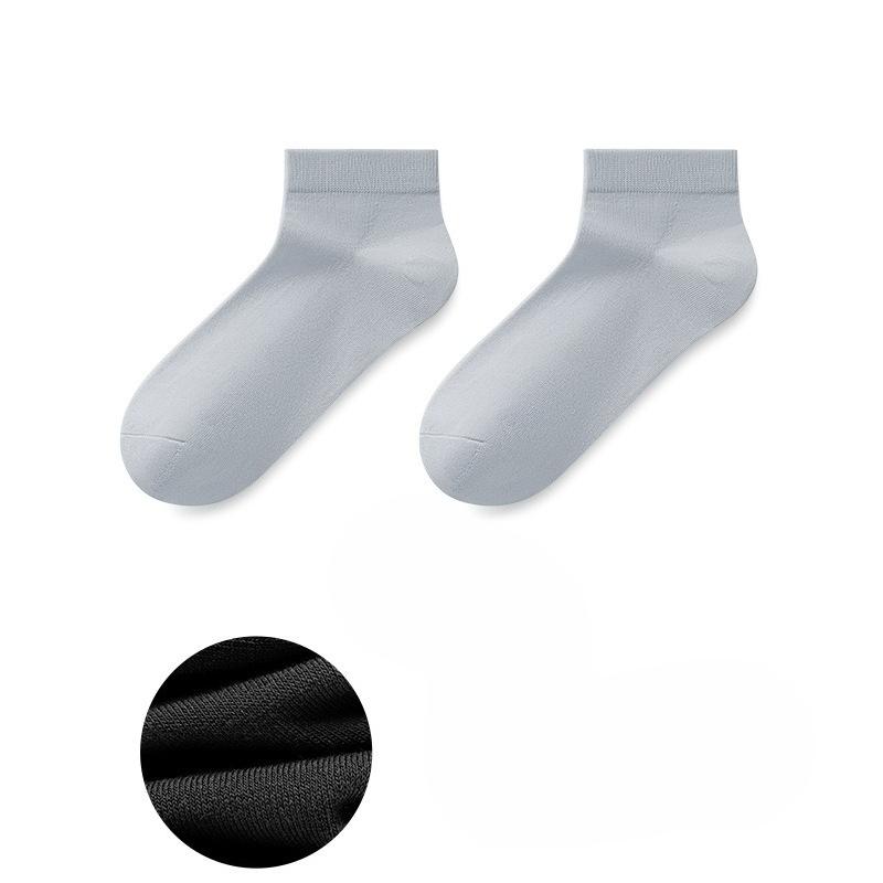Men's Spring and Summer Leisure Business Pure Cotton Sweat Absorber Deodorant 7a Antibacterial Breathable Low Top Socks
