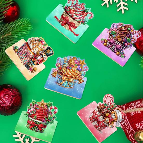 6 Pcs DIY Rhinestone Painting Birthday Gnome Greeting Card Kit 5D Rhinestone Art Birthday Cards for Adults Kids Anniversary Holiday Gifts