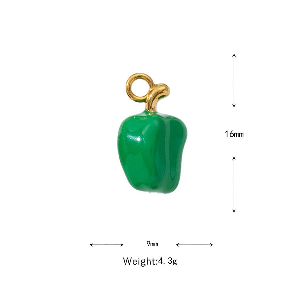 Stainless Steel DIY Jewelry Accessories: Lemon, Watermelon, Bell Pepper Drip Oil Pendant for Necklace or Earring