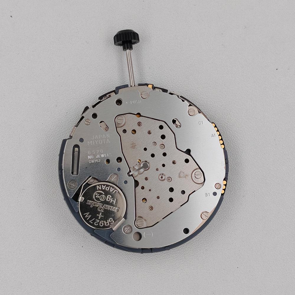 Japan Miyota 6S20 Quartz Movement White 3H Date Position Display Modification Watch Replace Mechanism 6S20-3H with Battery Stem