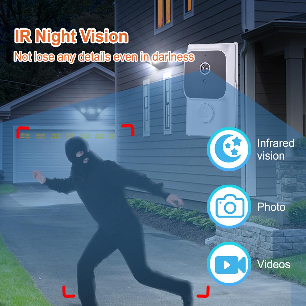 WiFi Smart Door Door Camera with 2 App Control Infrared Night Viewing Rechargble Video Intercom Door 2-Way for Vi