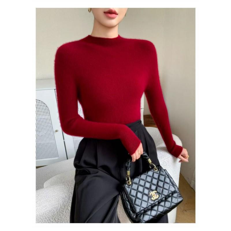 Womens Slim Fit Cashmere Wool Blend Sweater Half Turtleneck Fall Winter Versatile Basic Top