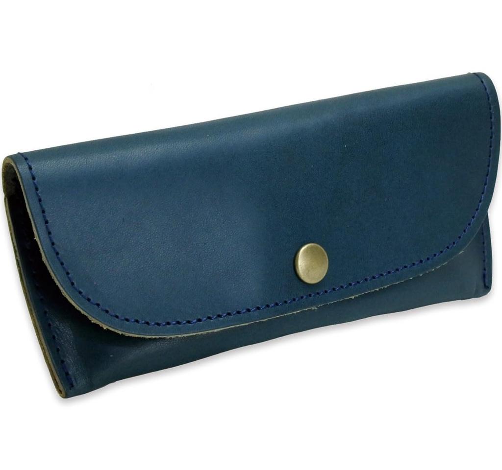 soft Tochigi leather eyeglass case for men and A great gift for Stylish, lightweight, women. anyone. (Navy)