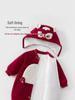 Autumn/Winter Quilted Sherpa Jumpsuit with Detachable Hood - 150g Cotton Baby Outfit for Outdoor
