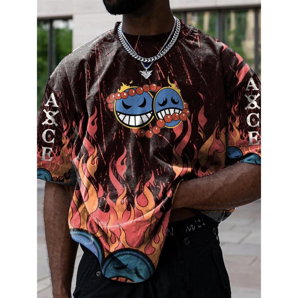 Аниме хип-хоп футболка с 3d принтом большого размера — фото 4