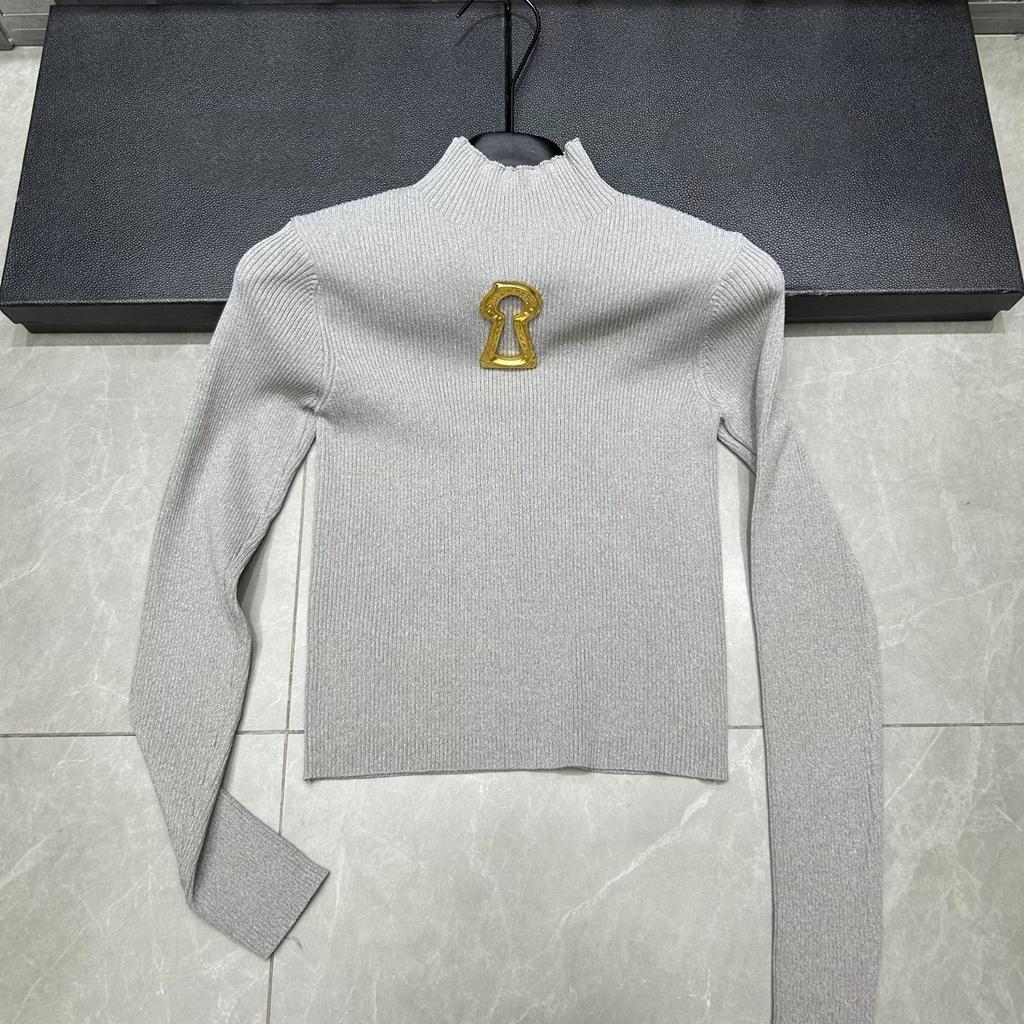 Solid Spliced Metal Buckle Slimming T Shirts for Women Turtleneck Sleeveless Minimalist T Shirt Female Fashion New