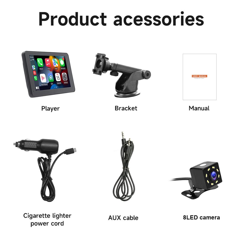 7 Inch Wireless Carplay Android Auto Car Radio Audio Receiver HD IPS Touch Screen Car MP5 Player Bluetooth-Compatible for Car