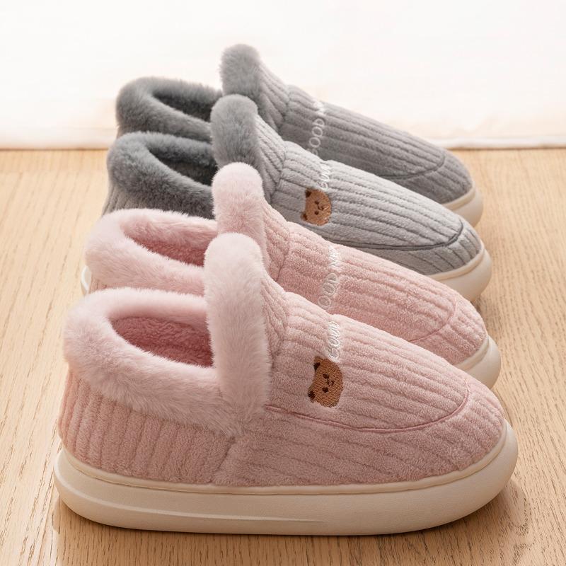 

Cotton slippers women s winter bag heel new home indoor warm and plush thick-soled fluffy cotton shoes men s winter 36-37 [suitable for 35-36 yards]
