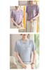 Chic Knitted Short Sleeve Summer Top for Women - Age-Defying Fashion for Middle-Aged and Elderly