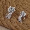 Vintage Cats Studs Earrings for Women Chic Cats Shaped Ear Studs Alloy Earrings Versatile for Everyday Fashion Pairing