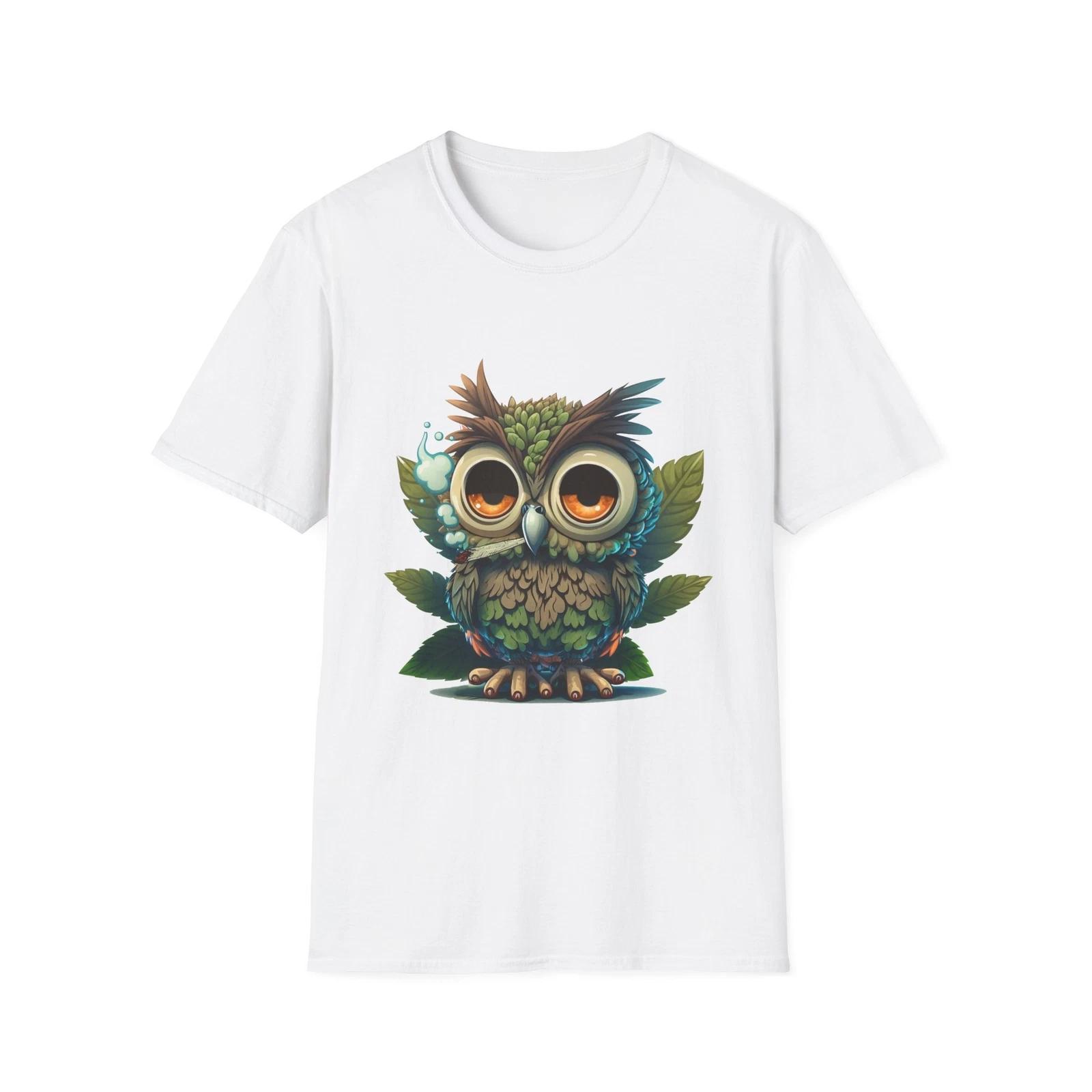 Whimsical Owl T-Shirt, Nature Lover Gift, Cute Animal Tee, Eco-Friendly Apparel, L