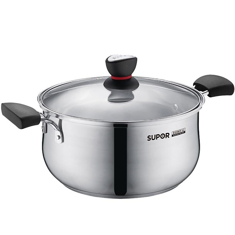 Supor Small Red Circle Stainless Steel Soup Pot 24cm