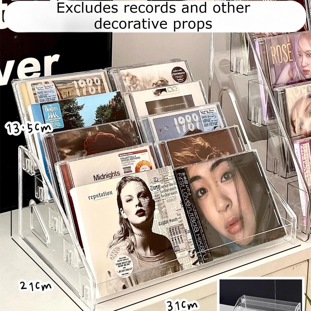 Vitrína na CD Domácí akrylový stojan na CD Albumy Úložný box na CD Úložný stojan na časopisy Albumy slavných zpěváků CD