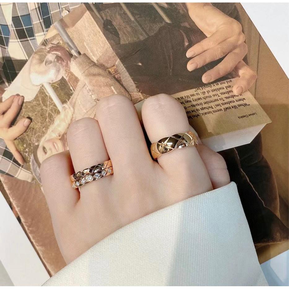 Klassisk ring med diamantmönster i guldmaterial för dagligt bruk, utsökt hantverk för män och kvinnor, Gåvor för män och kvinnor, födelsedagspresent