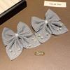 2 Gray Fashionable Bow Hair Clips Suitable for Daily Use As Hair Accessories