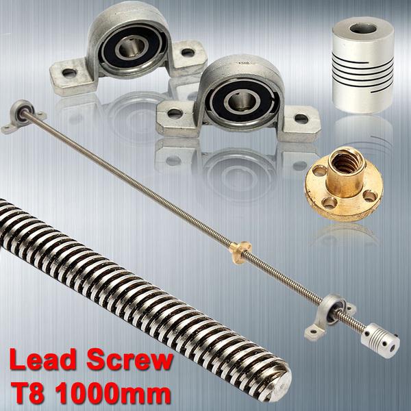 3D Printer T8 1000mm Lead Screw Rod Coupling Shaft Mounting Bearing Screw