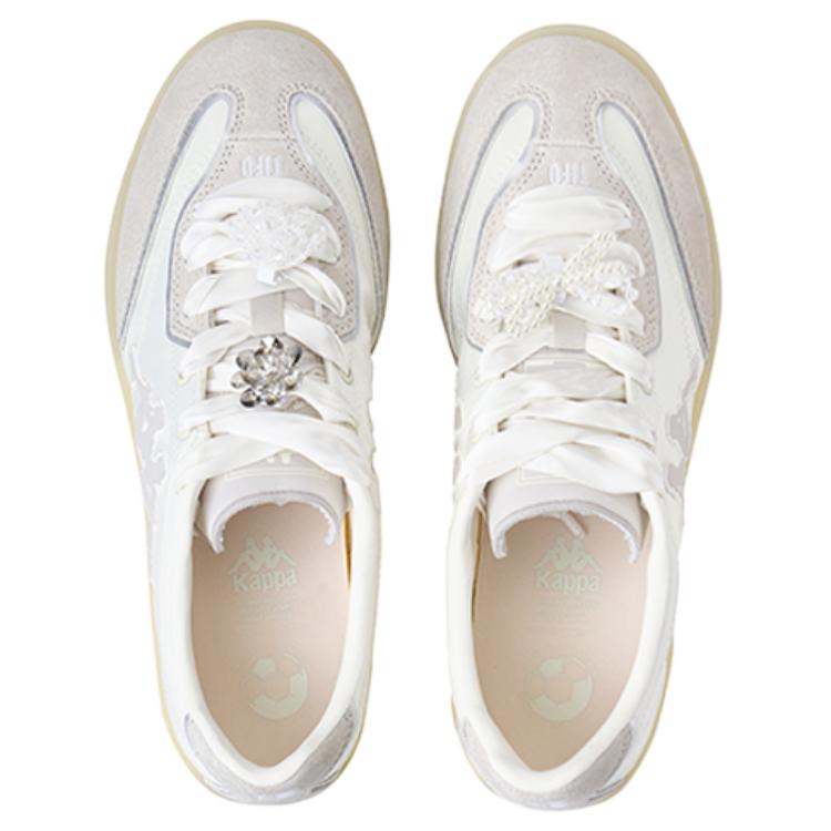Kappa Comfortable Versatile Low-Top Slip-Resistant Waterproof Wear-Resistant Skate Shoes Unisex sneaker White K0F25CC70W-0106